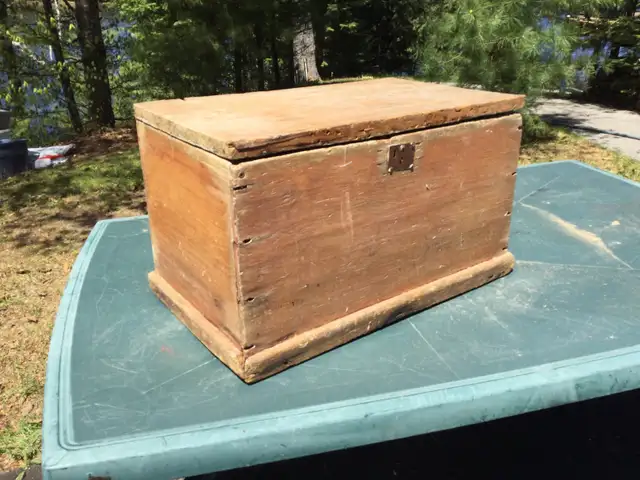 Antique Wooden Chest $25