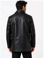 Men’s Premium Black Leather Jacket - Photo 3