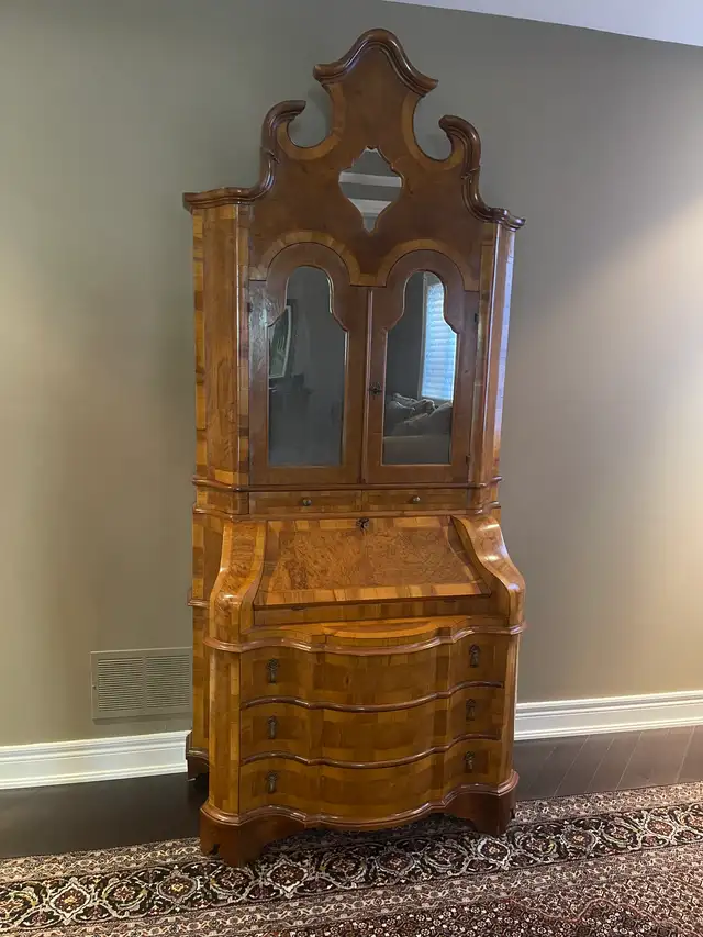 Italian Walnut Secretary Desk Cabinet – Handcrafted Piece