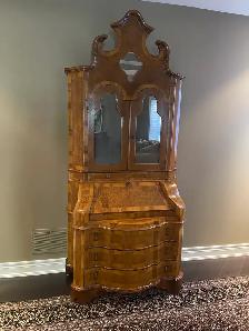 Italian Walnut Secretary Desk Cabinet – Handcrafted Piece