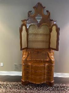 Italian Walnut Secretary Desk Cabinet – Handcrafted Piece - Photo 2