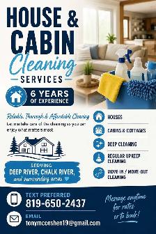 Looking for a house/Cabin cleaner