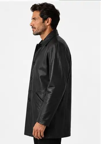 Men’s Classic Black Leather Jacket - Photo 2