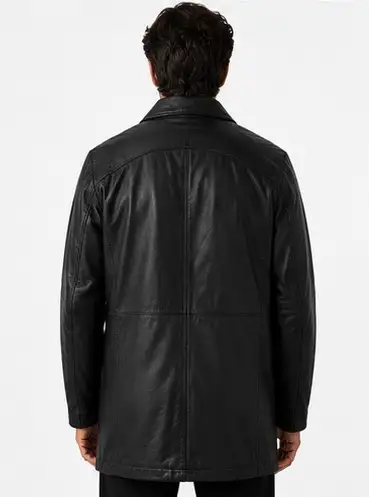 Men’s Classic Black Leather Jacket - Photo 3