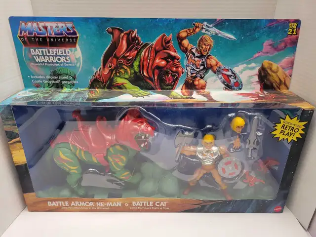 Motu He-man & Battle Cat 2 Pack NEW