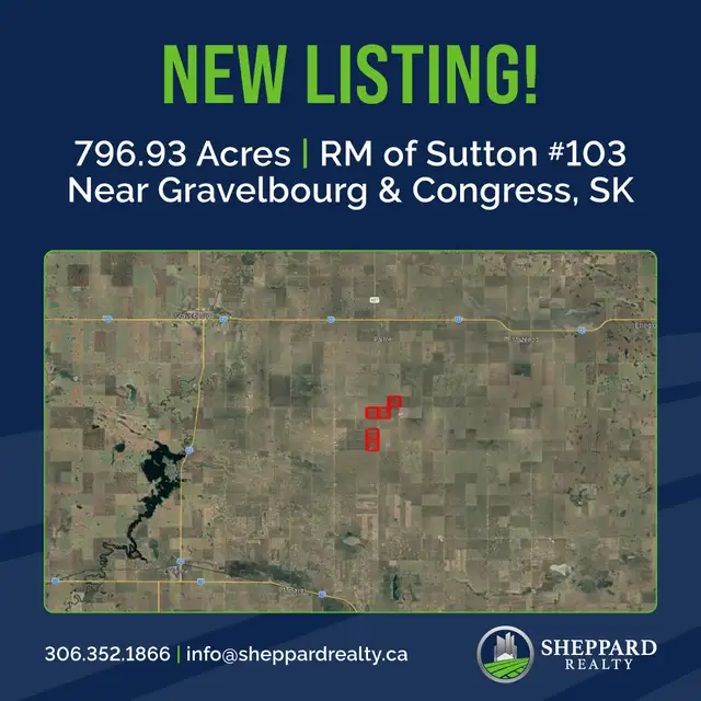 5 Quarters Grain Land | RM of Sutton #103 | Near Gravelbourg, SK