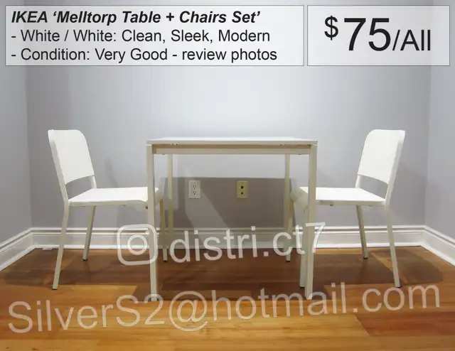 ~ IKEA Melltorp Table   2 Chairs White ~