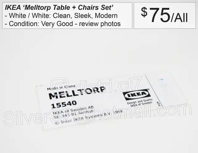 ~ IKEA Melltorp Table   2 Chairs White ~ - Photo 2