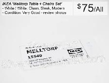~ IKEA Melltorp Table   2 Chairs White ~ - Photo 2
