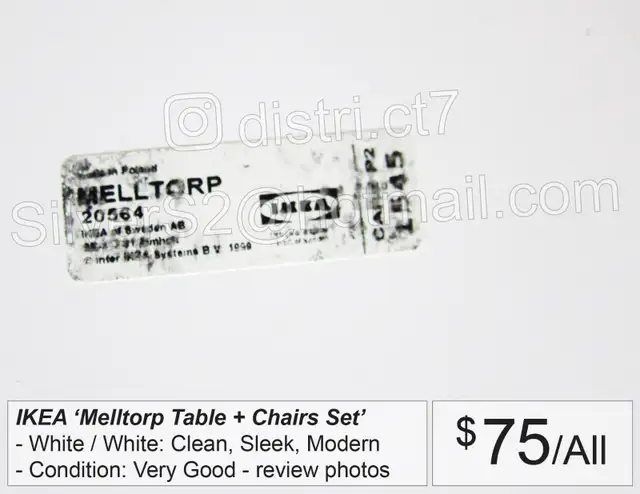 ~ IKEA Melltorp Table   2 Chairs White ~ - Photo 4