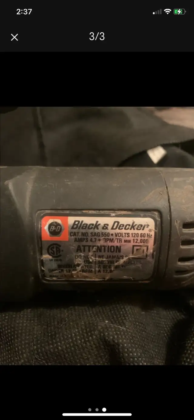 black and decker power grinder! - Photo 3