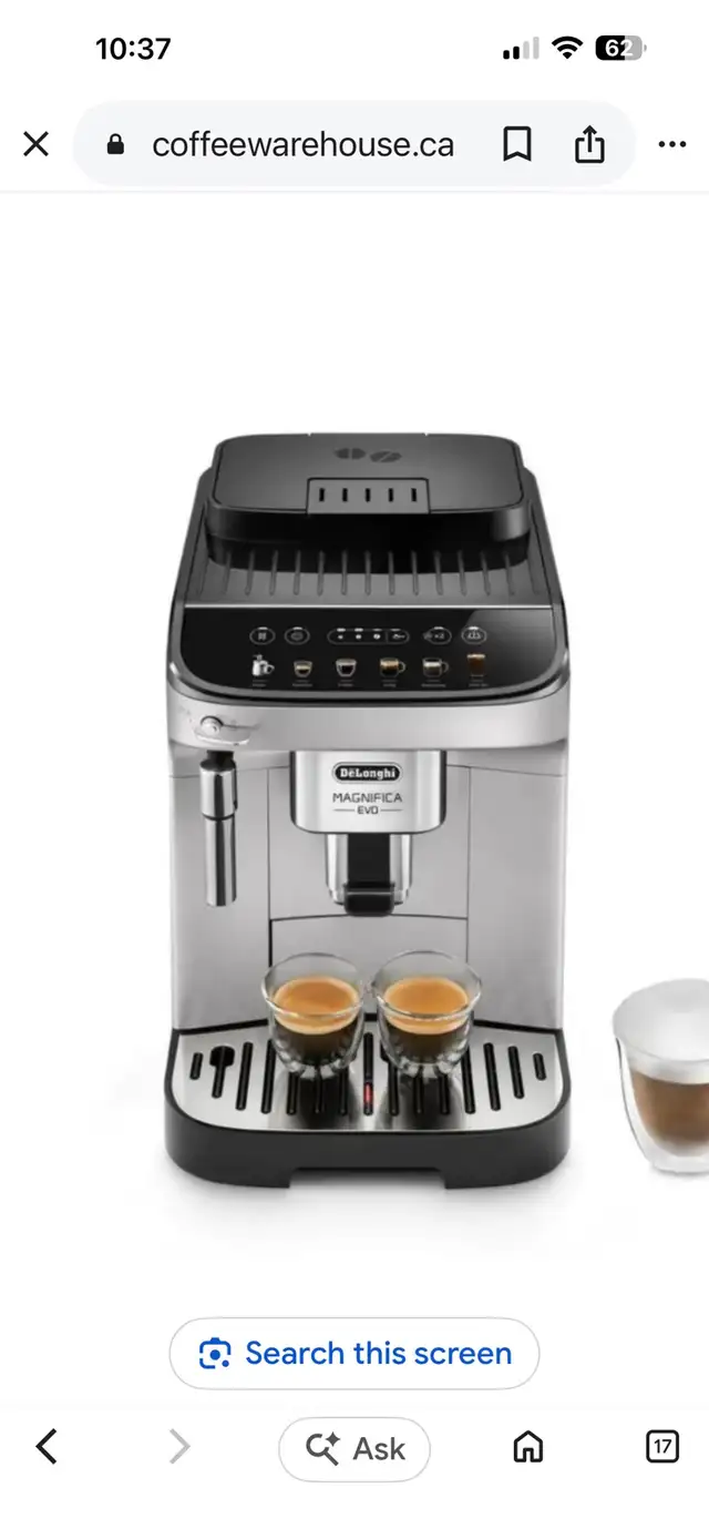 D’elonghi Magnifico Evo automatic espresso machine
