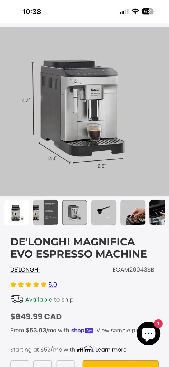 D’elonghi Magnifico Evo automatic espresso machine - Photo 4