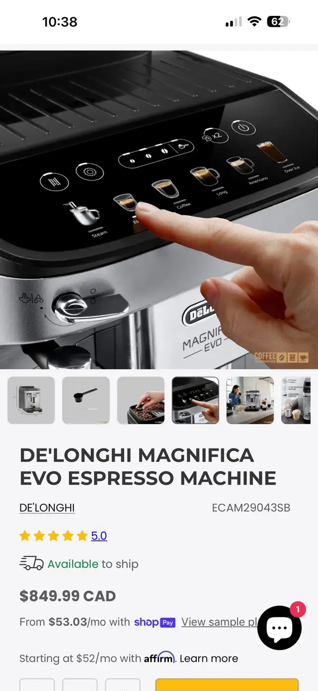 D’elonghi Magnifico Evo automatic espresso machine - Photo 5