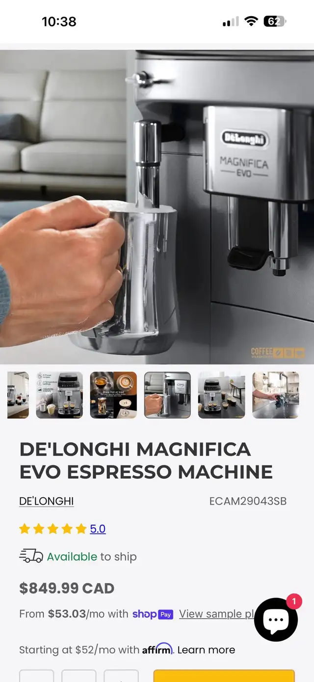 D’elonghi Magnifico Evo automatic espresso machine - Photo 7