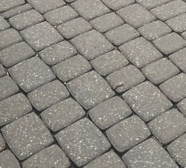 420 sqft of charcoal cobblestone