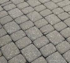 420 sqft of charcoal cobblestone