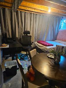 Large bright space available to rent in a basement.