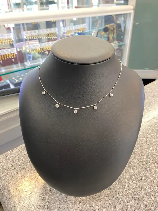 18K White Gold Diamond Chain