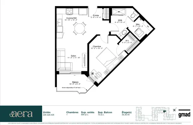 Aera St-Hilaire - Condo 3 1/2 disponible 1er juin 2026 - Photo 3