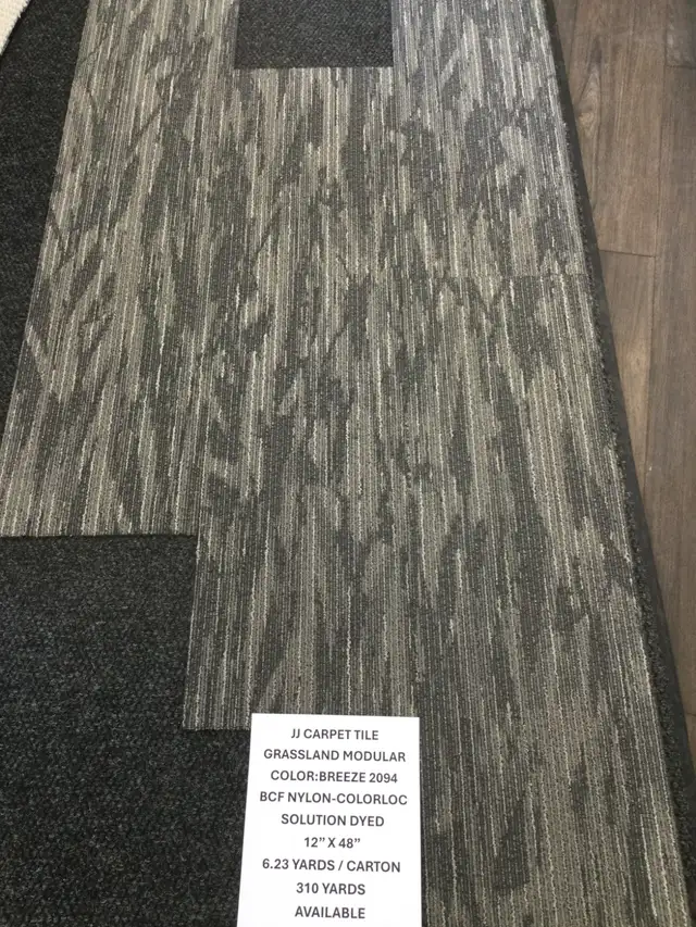 NEW JJ Carpet Tile, Nylon, PVC Backing, 12'X48' Sale $2.25 sq ft