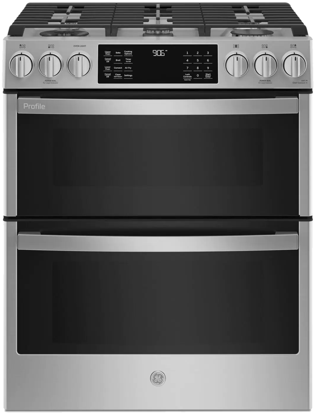 GE Profile PCGS960YPFS 30' Slide In Double Oven Gas Range Air Fr - Photo 2