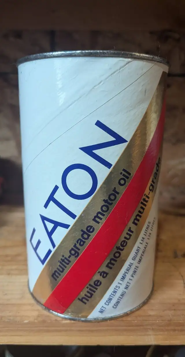 RARE 1960's VINTAGE EATON'S MOTOR OIL IMPERIAL QUART CAN - Photo 5