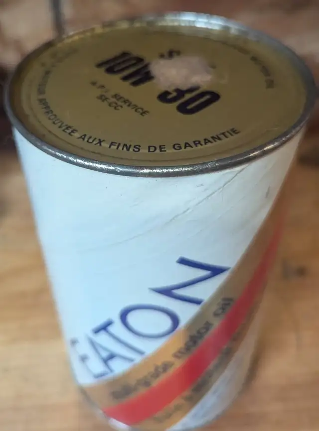RARE 1960's VINTAGE EATON'S MOTOR OIL IMPERIAL QUART CAN - Photo 6
