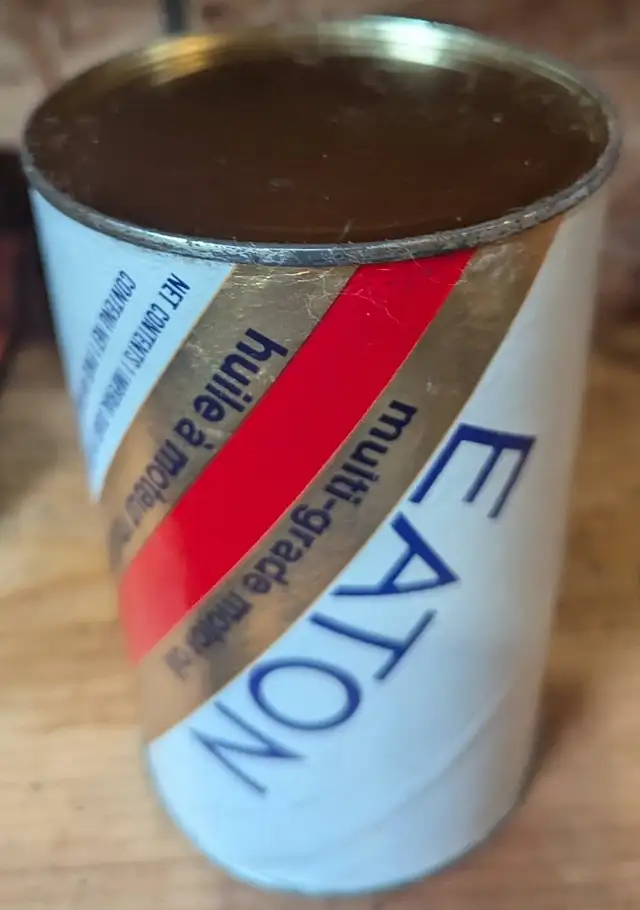 RARE 1960's VINTAGE EATON'S MOTOR OIL IMPERIAL QUART CAN - Photo 7