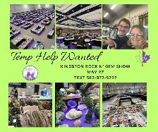 TEMP EVENT HELP – KINGSTON ROCK N’ GEM SHOW