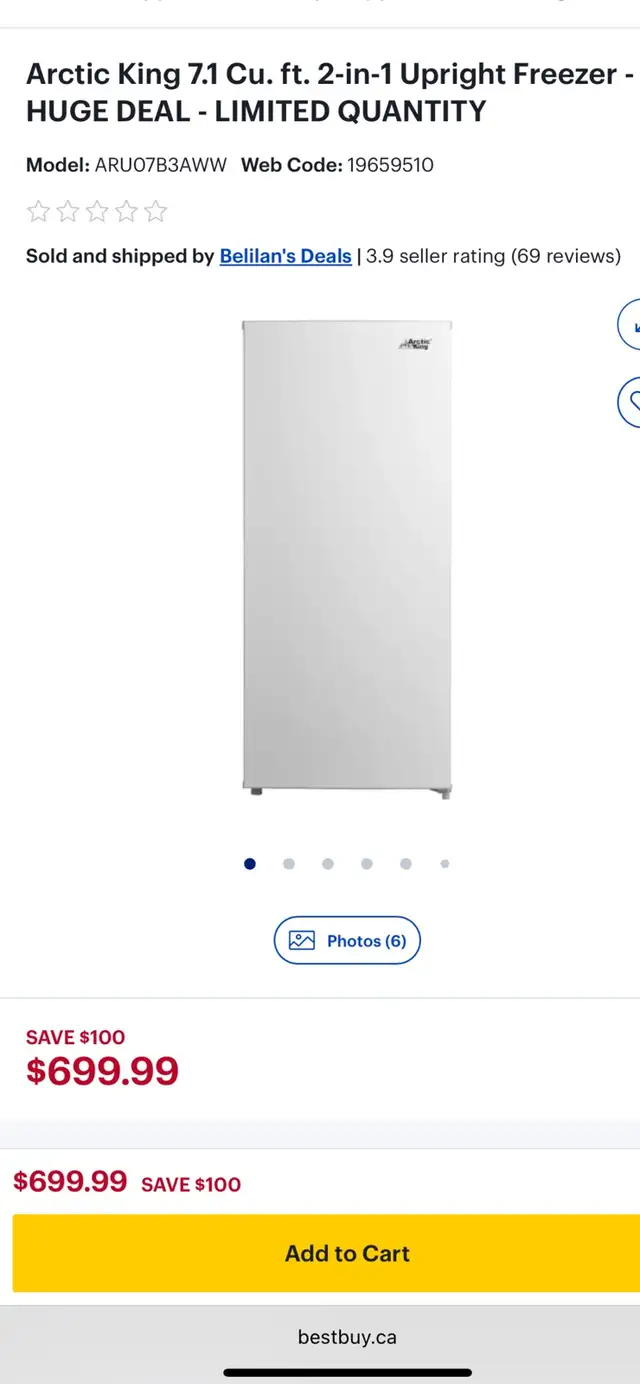 NEW Arctic King 2 In 1 Convertible  Freezer & Fridge 7.0  Cu.Ft - Photo 7