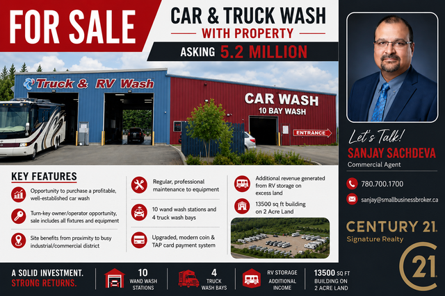 FOR SALE – CAR & TRUCK WASH WITH PROPERTY