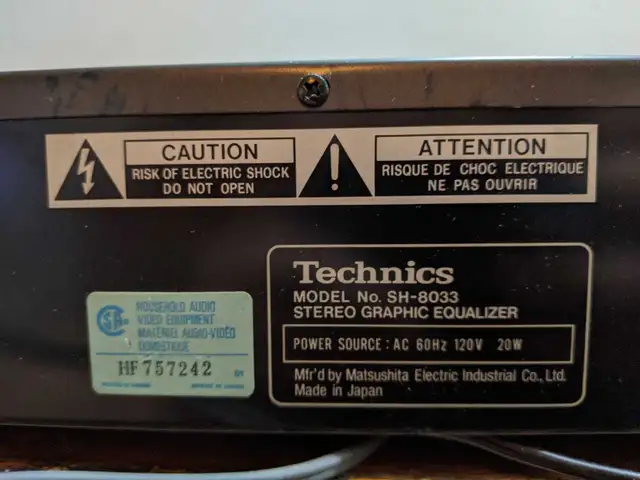 Classic Technics SH-8033 Stereo Graphic Equalizer - Photo 5