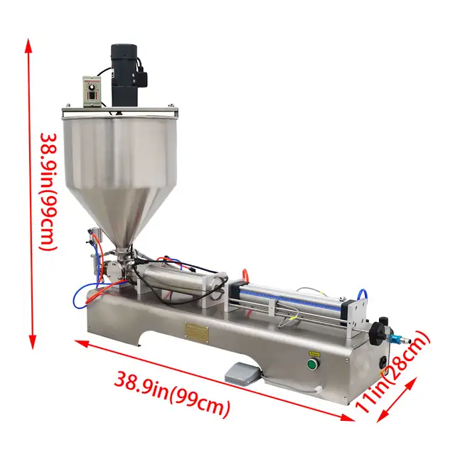 100-1000ml Paste Filler w/ Mixing Hopper 160433 - Photo 2