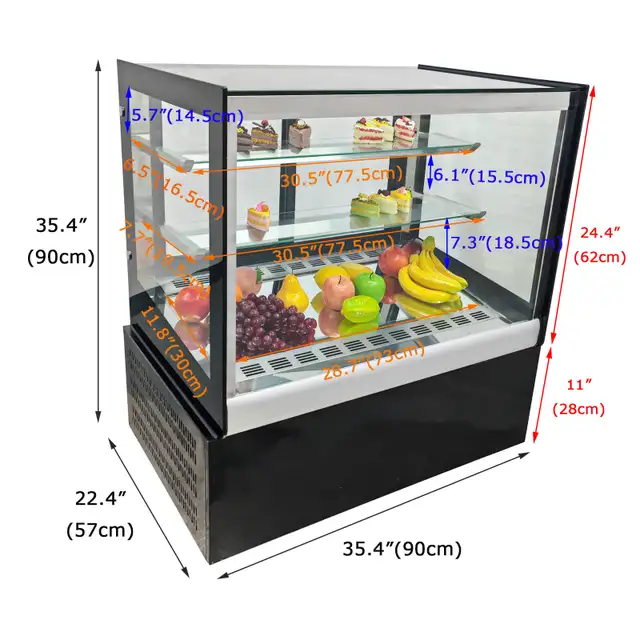 Right Angled Desktop 3 Layer Refrigerated Bakery Showcase 210182 - Photo 2