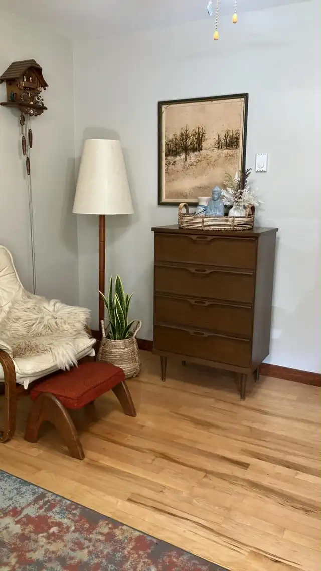 Mid century modern. Commode 4 tiroirs. Teak teck lamp NOT for sa - Photo 9