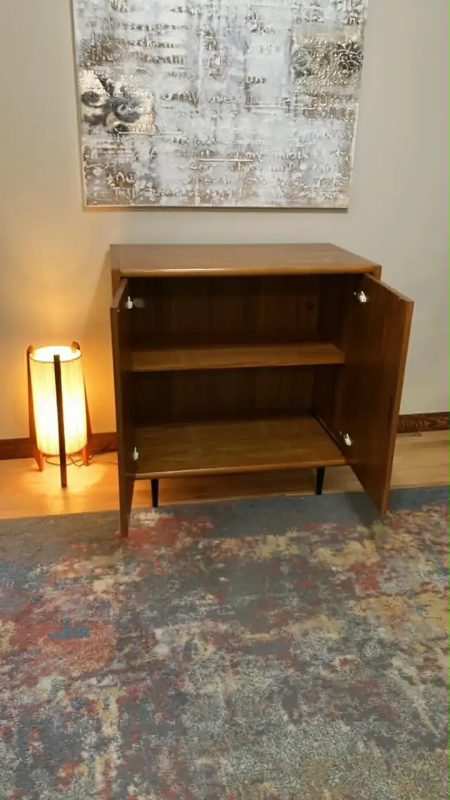 Mid century. TEAK TECK. Lampe / Buffet, bahut disques vinyles - Photo 8
