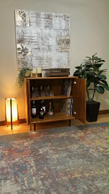 Mid century. TEAK TECK. Lampe / Buffet, bahut disques vinyles - Photo 9