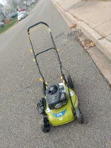 Gas push lawn mower! Like new!!