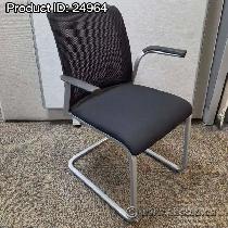 Steelcase Reply Black and Silver Guest Chair w/ Mesh Back