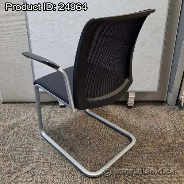 Steelcase Reply Black and Silver Guest Chair w/ Mesh Back - Photo 2