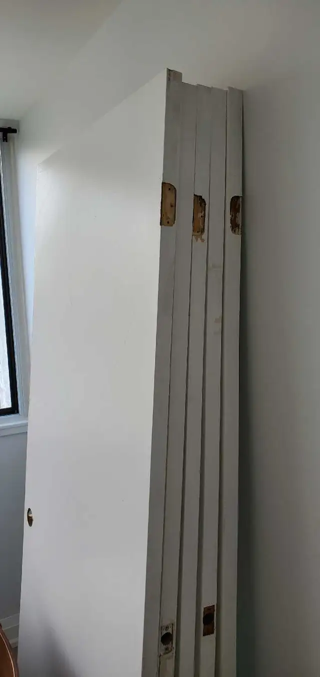 Five interior plain hollow doors