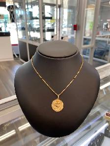 14K Gold Aquarius Pendant