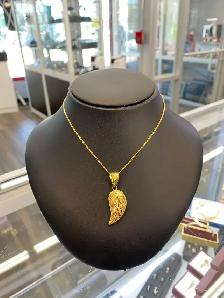 21K Gold Leaf Pendent