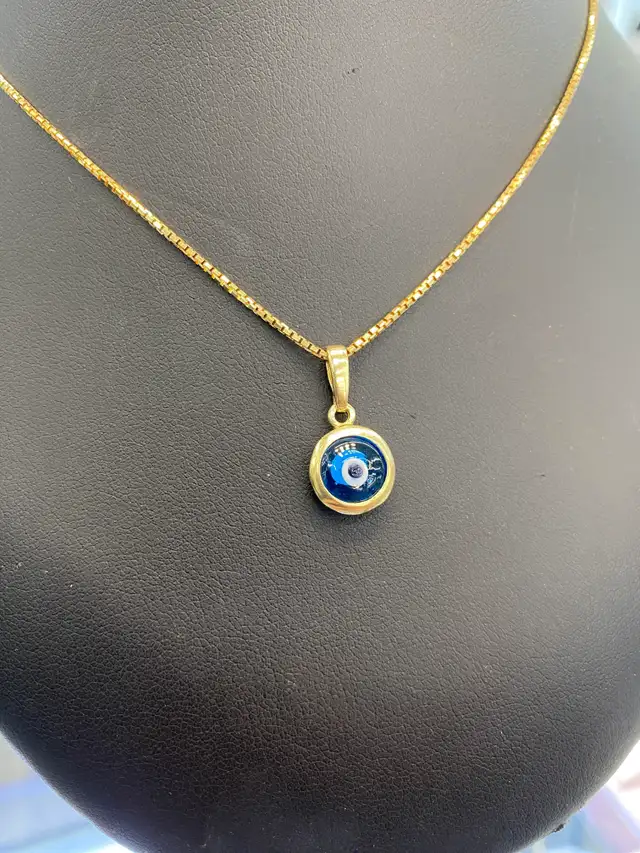 14K Gold Evil Eye Pendant
