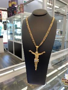 10K Two-Tone Crucified Jesus Pendant