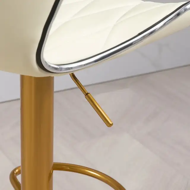 Adjustable Height  Bar Stools Set of 2 (Gold and White)Delivered - Photo 9