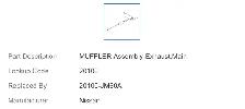 Muffler Nissan  Rogue 2008/2010  Honda - Photo 2