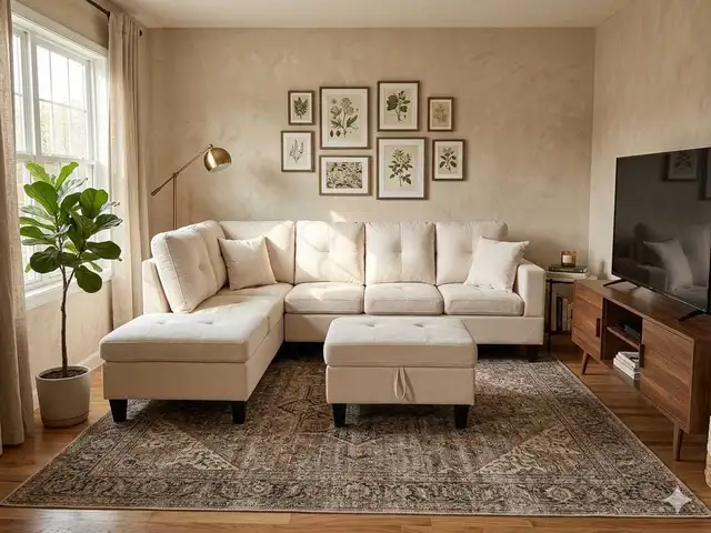 6 seater sectional couche with ottoman.... summer best deal