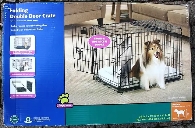 FOLDING DOUBLE-DOOR DOG CRATE